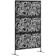 Outsunny Decorative Outdoor Divider Privacy Panel with Stand, Bamboo Black 