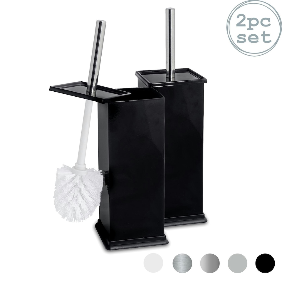 image 1 of Harbour Housewares Square Toilet Brushes - Black - Pack of 2 Black