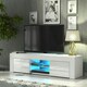 image 5 of TV Unit 130cm White Gloss Doors White Matt Body Modern Cabinet White