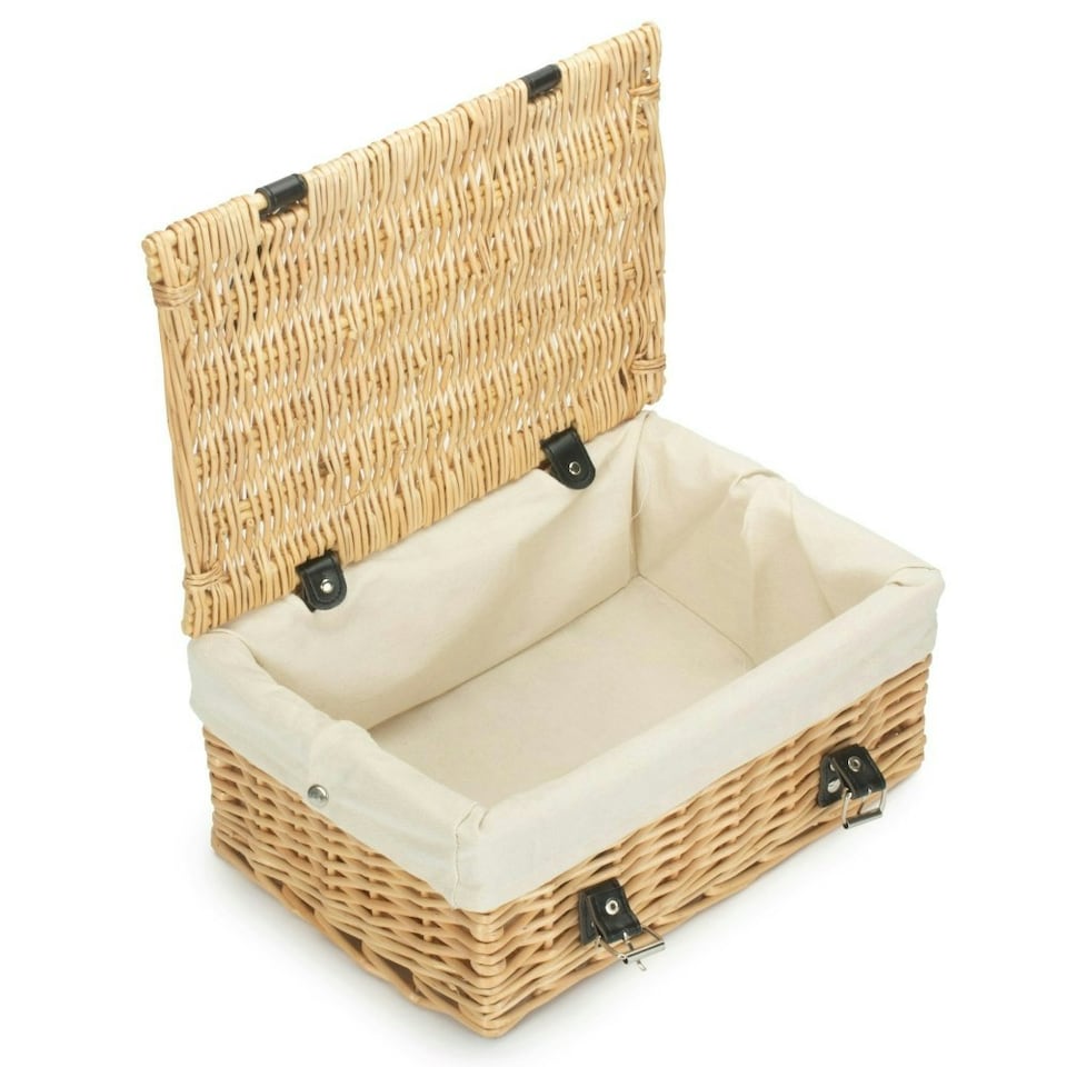 image 1 of 36cm Buff Wicker Empty Picnic Basket White | White | One Size