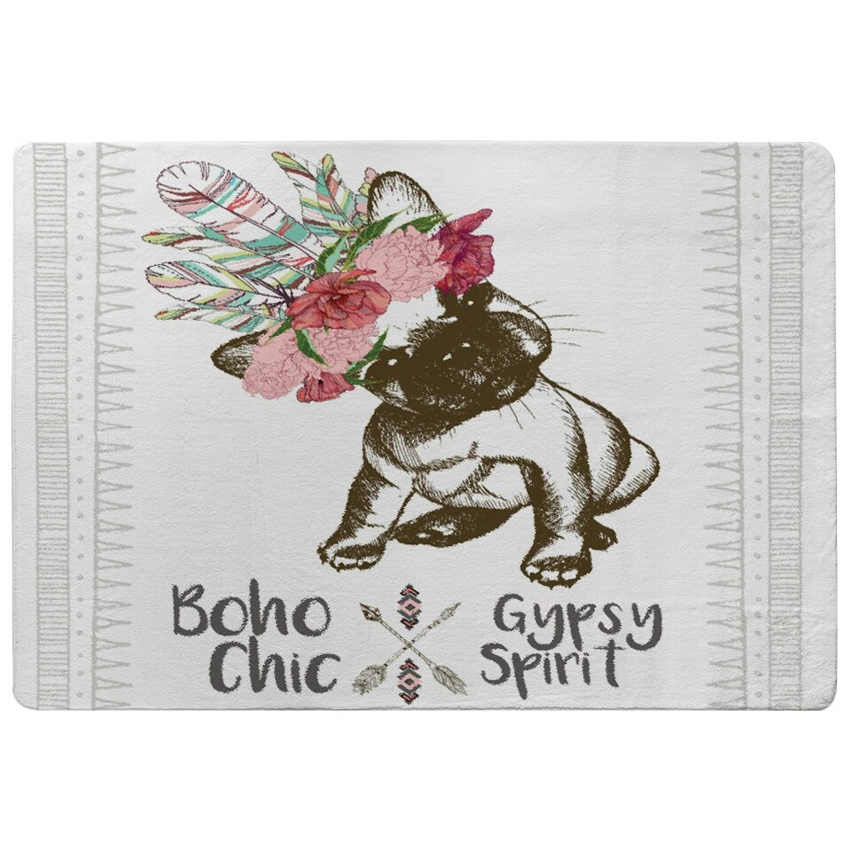 image 1 of Portrait of french bulldog puppy (Rug) Multi | Medium: 80x150cm