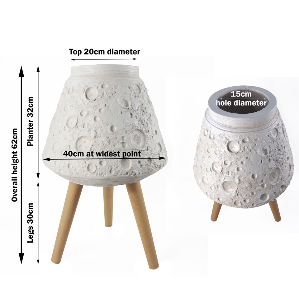 image 1 of 62cm x 40cm Large Lunar White Planter | White