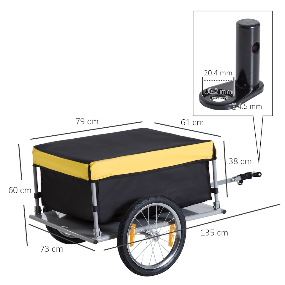 image 1 of New Bicycle Bike Cargo Wagon Trailer Cart Carrier Shopping Yellow and Black
