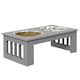 image 1 of PawHut Raised Dog Bowls Pet Feeder Raised Elevated Stainless Steel Food Grey