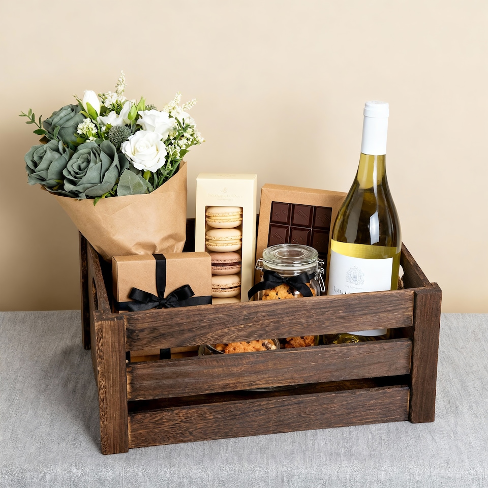 image 1 of Wickerfield Brown Lovely Wooden Crate Storage Box