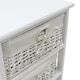 image 3 of JVL Wimborne 3 Drawer Willow Storage Unit - White White