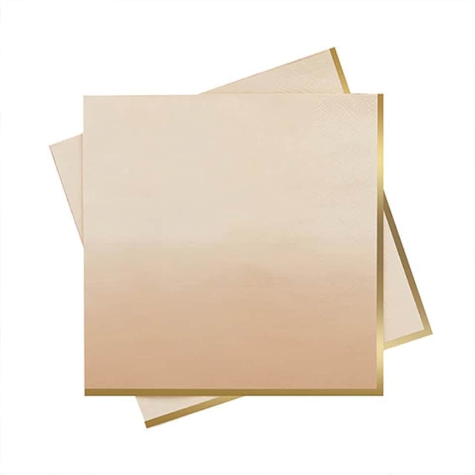Gold & Peach Ombre Luncheon Paper Napkins 3 Ply 33cm - Pack of 16