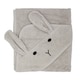 image 2 of 100% Organic Cotton Hooded Baby Bath Towel - Rabbit Grey