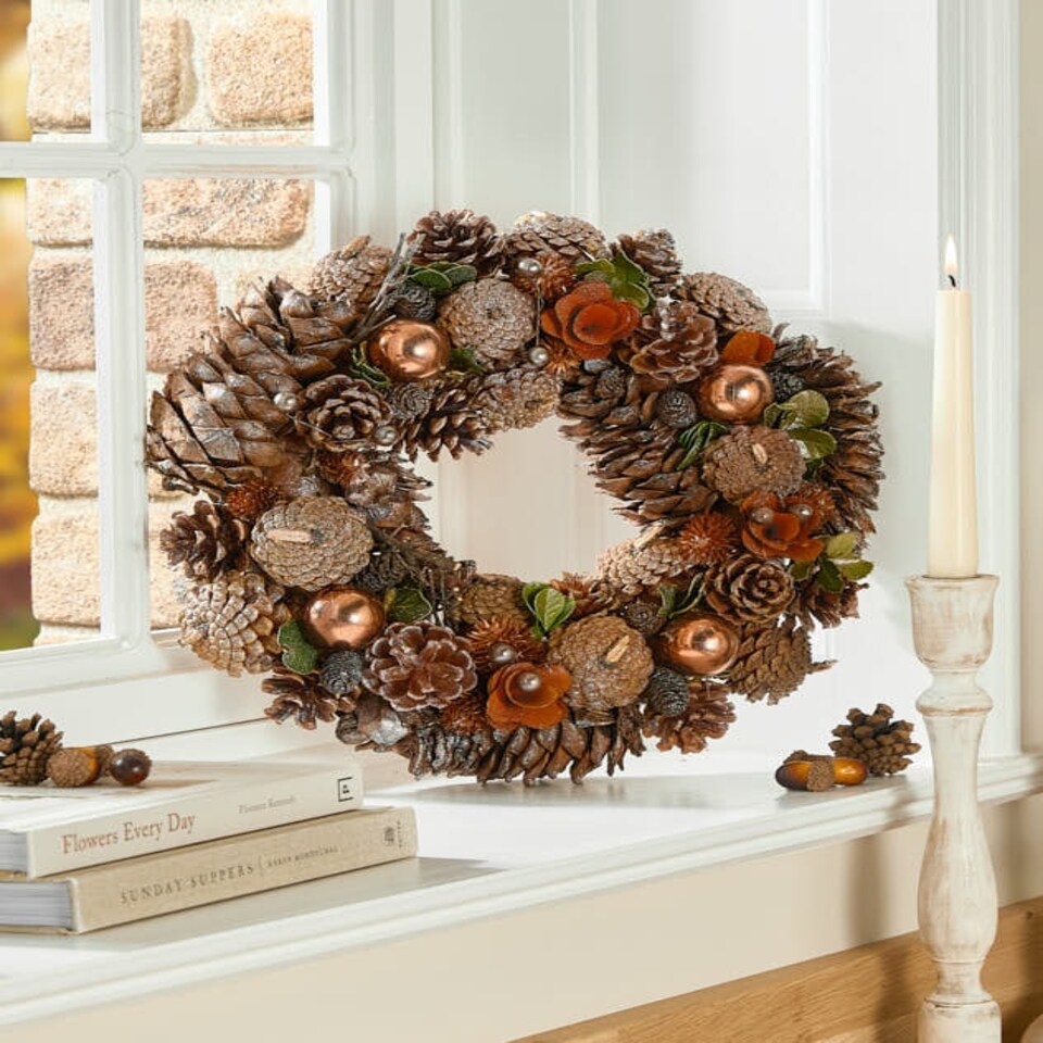image 1 of Woodland Pinecone Wreath 36cm