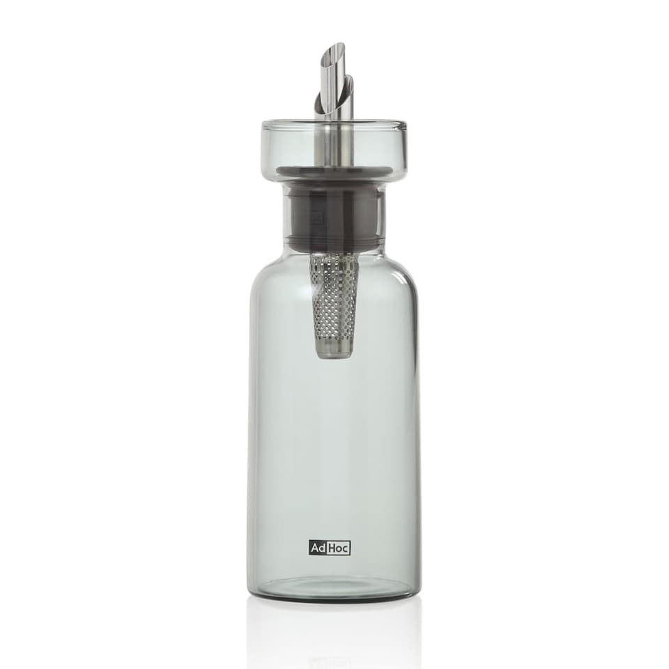 image 1 of AdHoc AromaPour Glass Oil /  Vinegar Dispenser Bottle 120ml - Clear/Grey