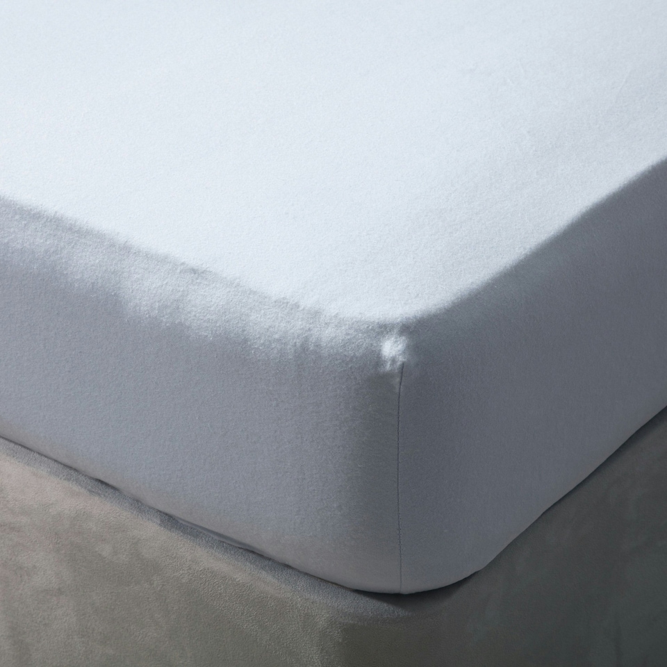 image 1 of Belledorm Brushed Cotton Fitted Sheet - Blue - Superking
