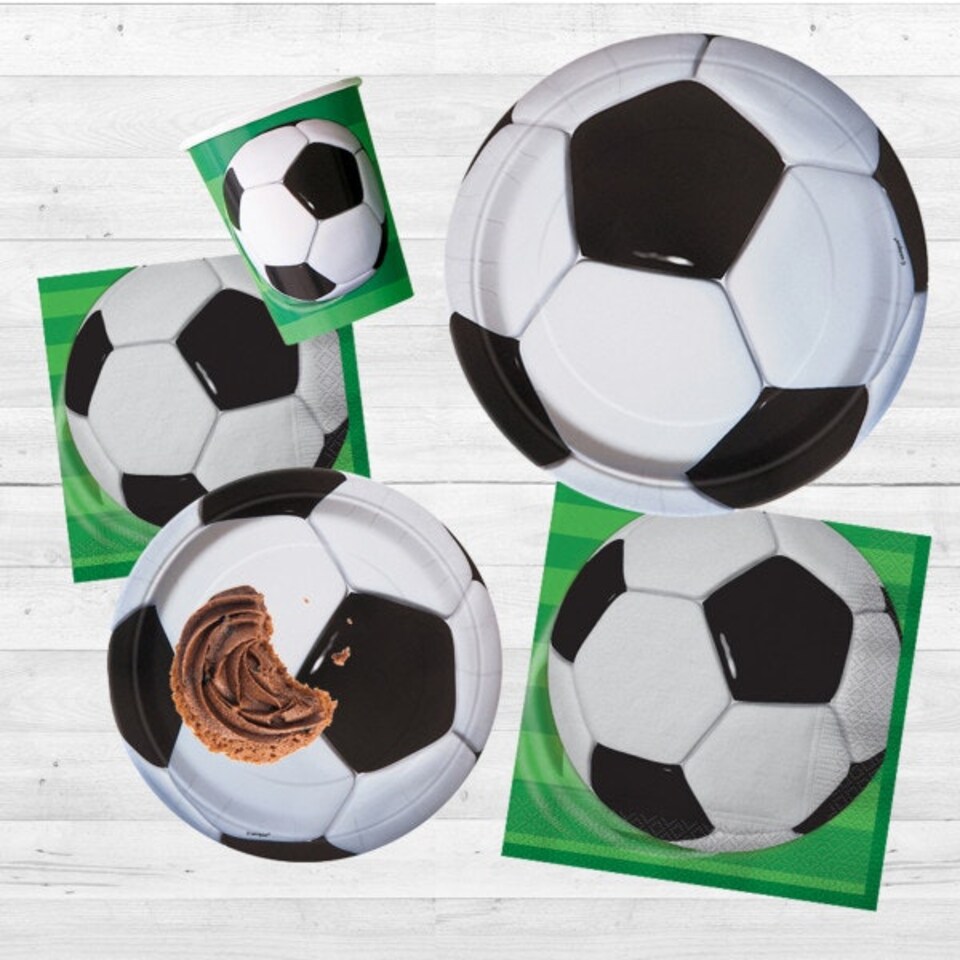 image 1 of Pack of 8 3D Football Soccer Round 7" Dessert Plates