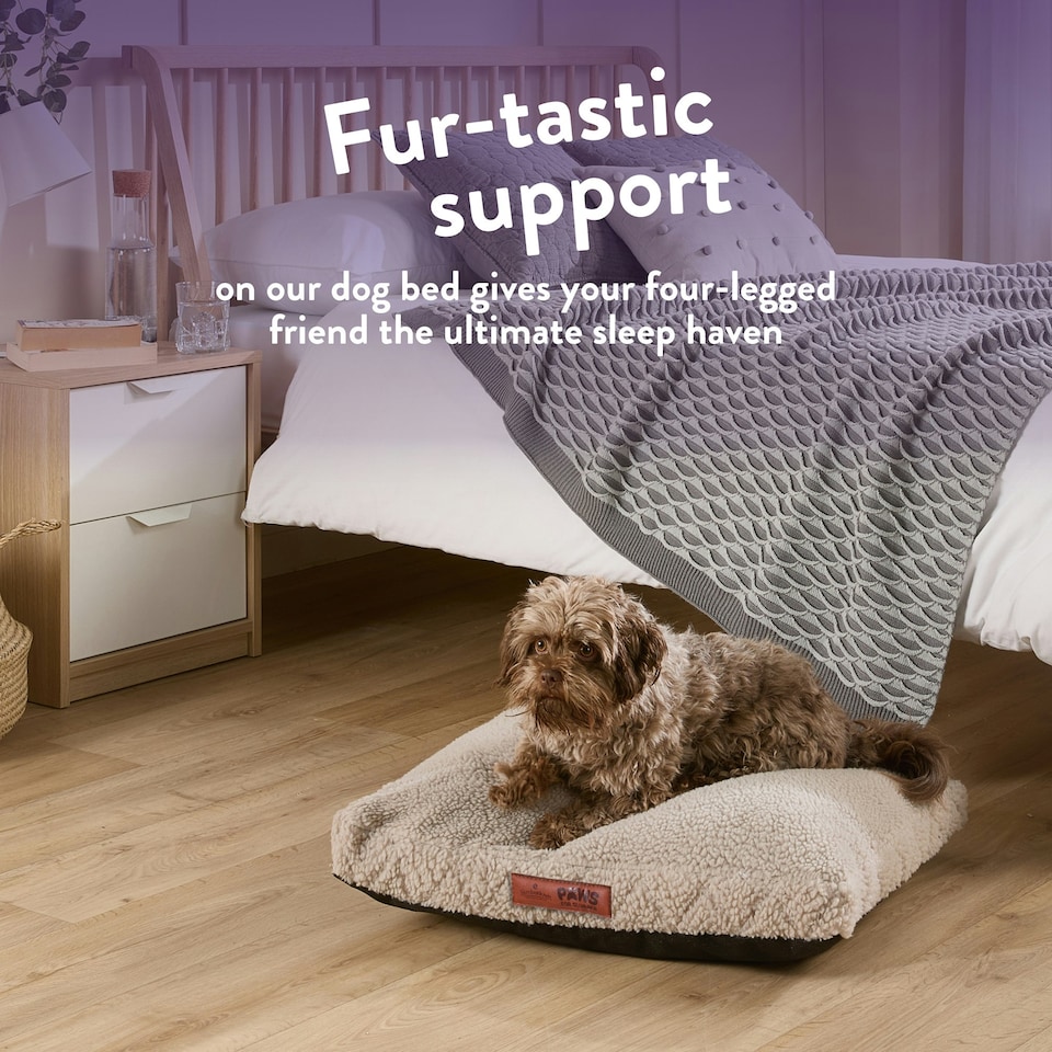 image 1 of Paws for Slumber Sherpa Pet Bed, Small | Cream | S