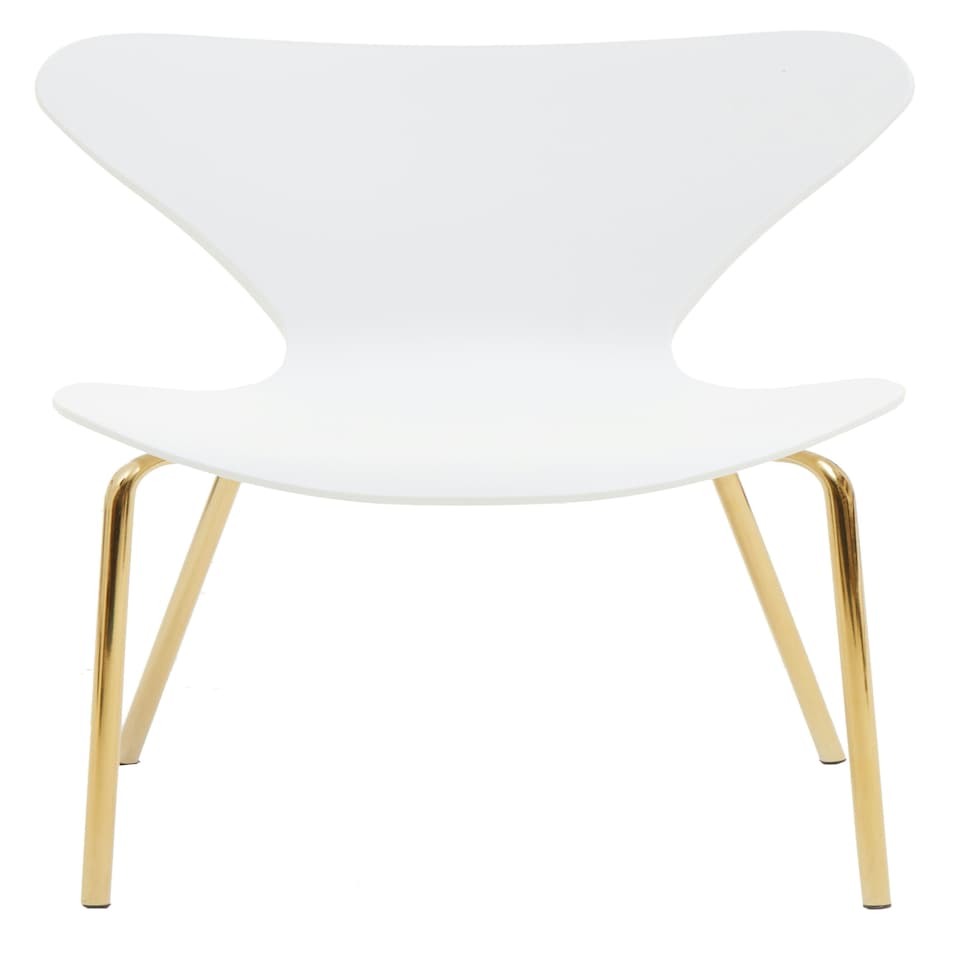 image 1 of Interiors By Premier Comfortable Dining Chair With White Seat And Gold Chrome Legs, Elegant Chair For Table, Modern Dining Chair