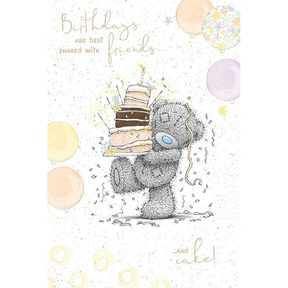 image 1 of Bear Carrying Cake Birthday Card