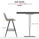 image 6 of HOMCOM Set Of 2 Bar Stools Vintage Microfiber Cloth Tub Seats Padded Steel Grey
