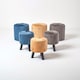 image 6 of Homescapes Windsor Velvet Footstool, Navy
