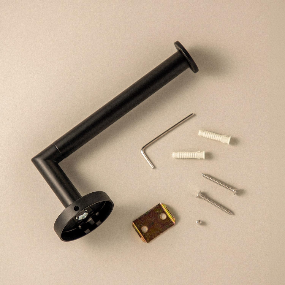 image 1 of COSMIC Toilet roll holder, Matt black, Hidden fixings, Start Collection