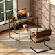 image 2 of HOMCOM 2-Tier Writing Desk Metal Frame with Storage Shelf Rustic Brown Brown