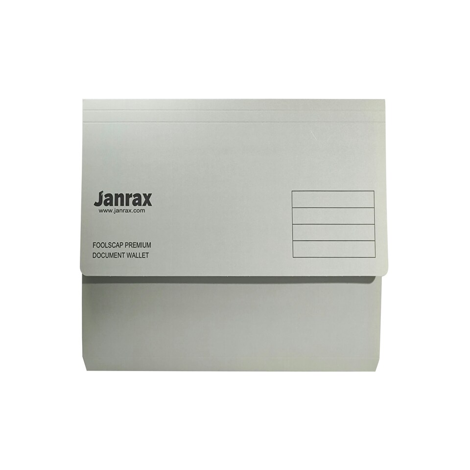 image 1 of Pack of 10 Grey Card Premium Foolscap Document Wallets