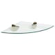 image 1 of Harbour Housewares Floating Glass Corner Shelf - 30cm - Metallic Brackets - Bathroom Shower Storage Vanity Display Unit Shelf | Gold | Gold | 1