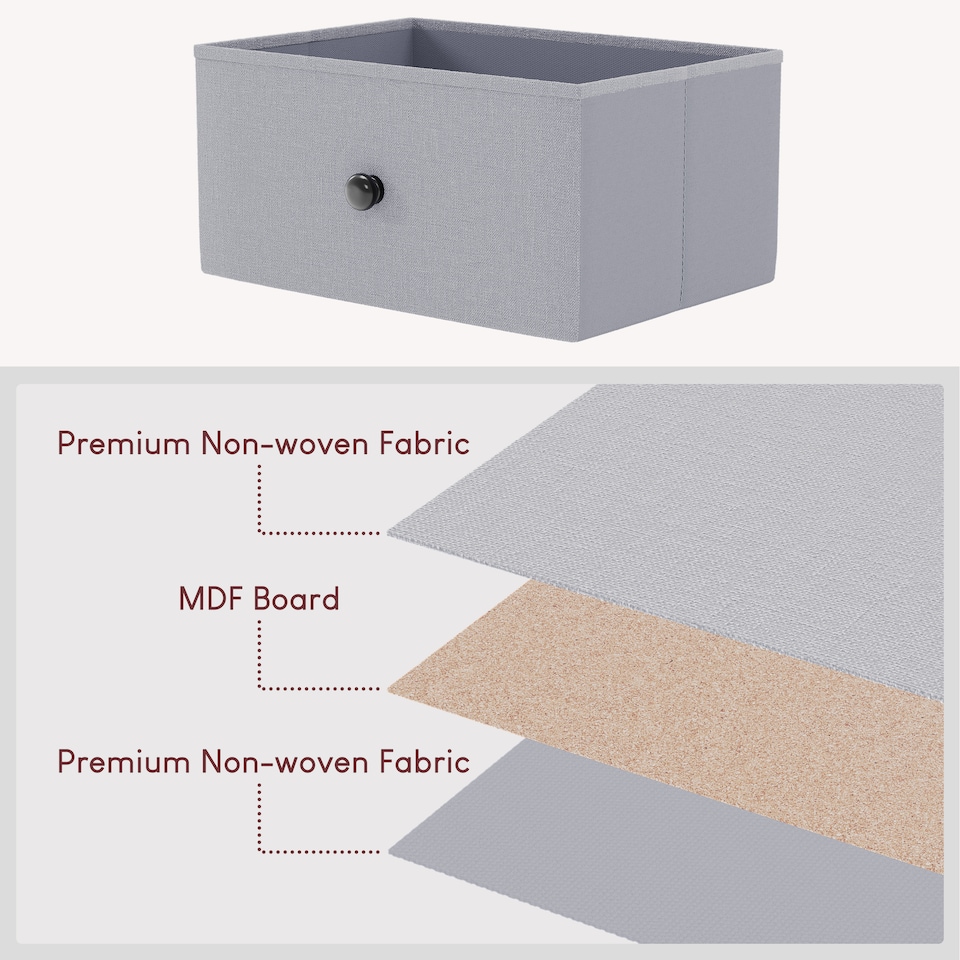 image 1 of Vida Designs Chorley 1 Drawer Fabric Drawer Chest, Beige & Grey Wood