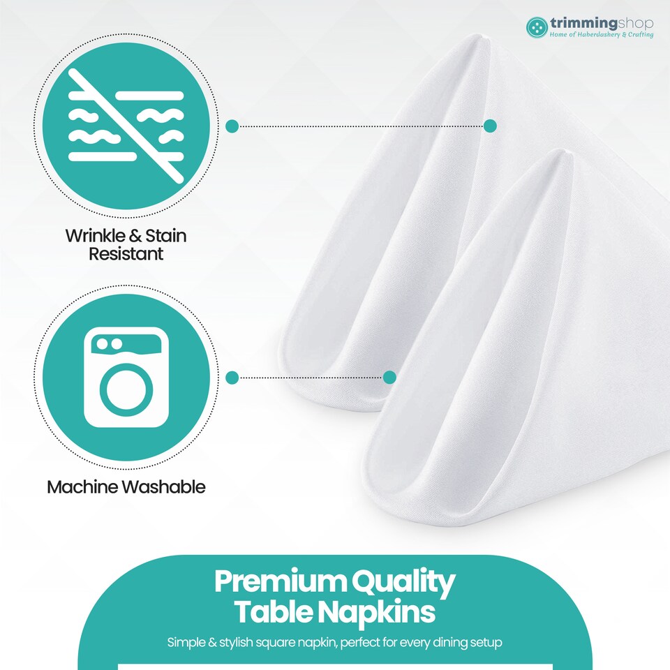 image 1 of 1pc Polyester Table Napkins, Wrinkle-Resistant Cloth Napkin - 20 Inch