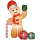image 1 of Outsunny 8FT Christmas Blow Up Gingerbread Man with Candy Cane for Party
