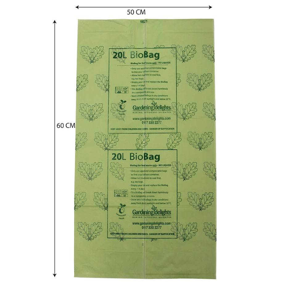 image 1 of 20 Litre Compostable Food Waste Caddy Liners, 50 x 60cm, Roll of 25