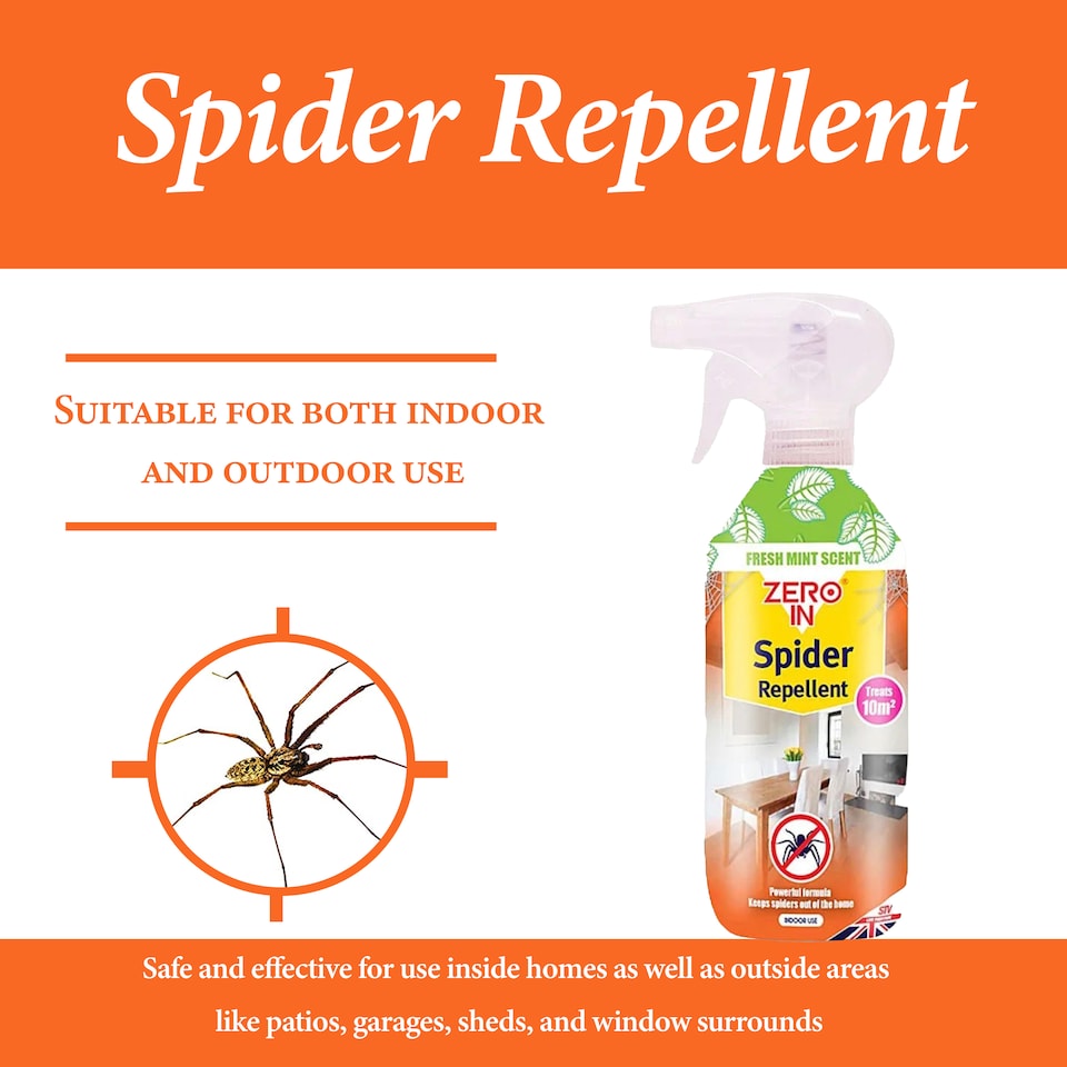 image 1 of Zero In Spider Repellent 500ml RTU Natural Mint Oil Barrier Spray for Windows Doors Spider Control Indoor Outdoor
