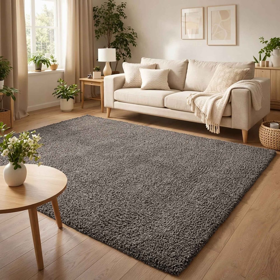 image 1 of Desire Rugs Ainsley Plain Living Room Shaggy Area Rug