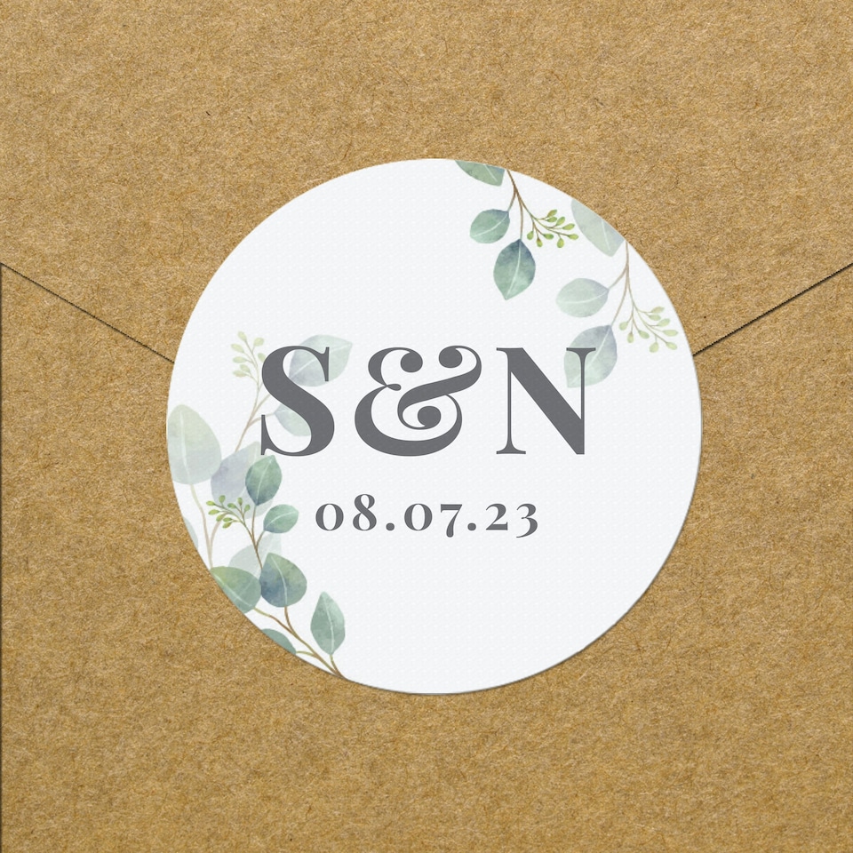 image 1 of Personalised Botanical Initial Sticker Set