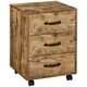 image 1 of HOMCOM 3-Drawer Filing Cabinet, Mobile File Cabinet for Home Office, Small Rolling Filing Cabinet, Printer Stand, Under Desk File Cabinet for A4, Letter-Size Files, Rustic Brown