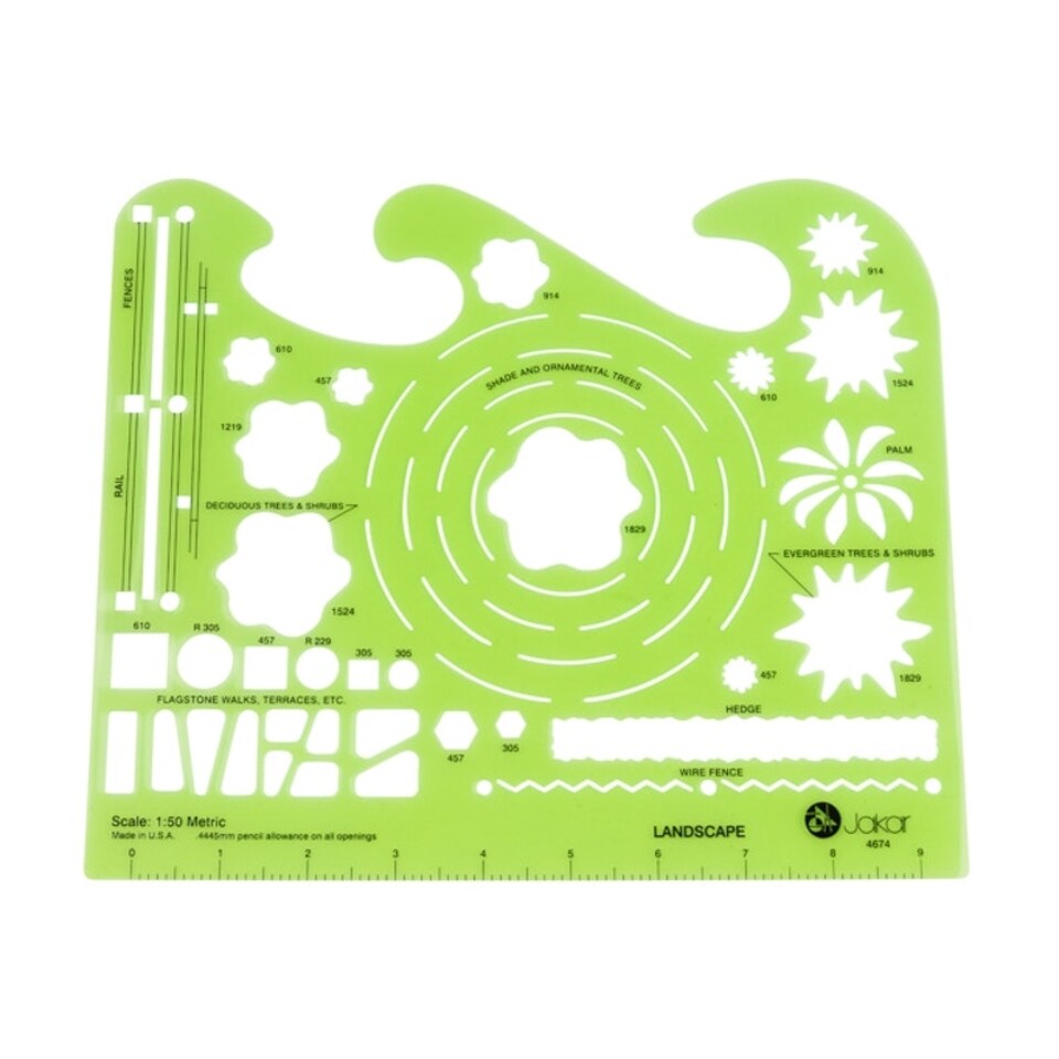 image 1 of Jakar Metric Templates - Landscape: Scale 1:50. 202x171mm (4674)