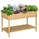 image 1 of Outsunny Wooden Herb Planter Stand 8 Cubes Bottom Shelf Raised Bed Natural