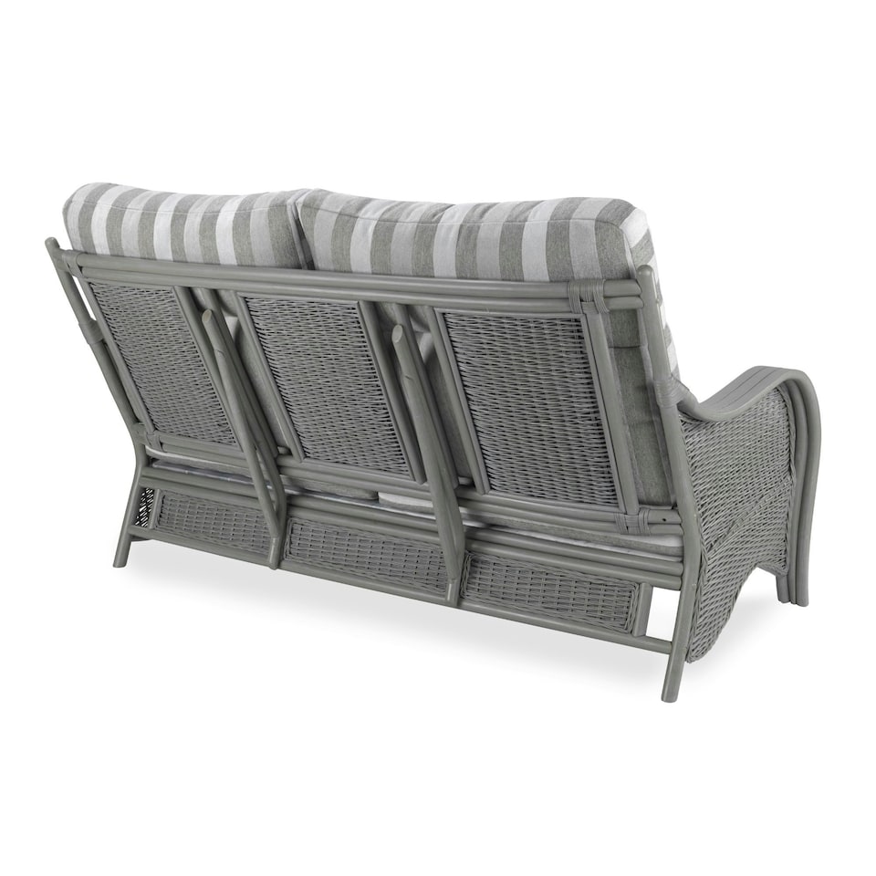 image 1 of Desser Turin Grey 3 Seater Rattan Sofa Set in Duke Grey Stripe - Conservatory Sofa Suite
