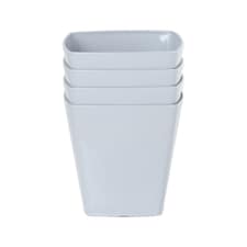 Wham studio 4x 14cm Square Plastic Planter | Grey | Cool Grey