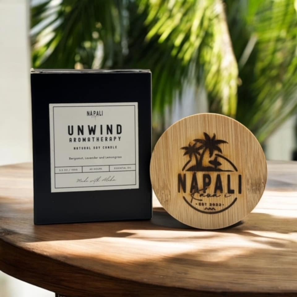 image 1 of NĀ PALI Handcrafted Candle | Aromatherapy | UNWIND Black | One Size