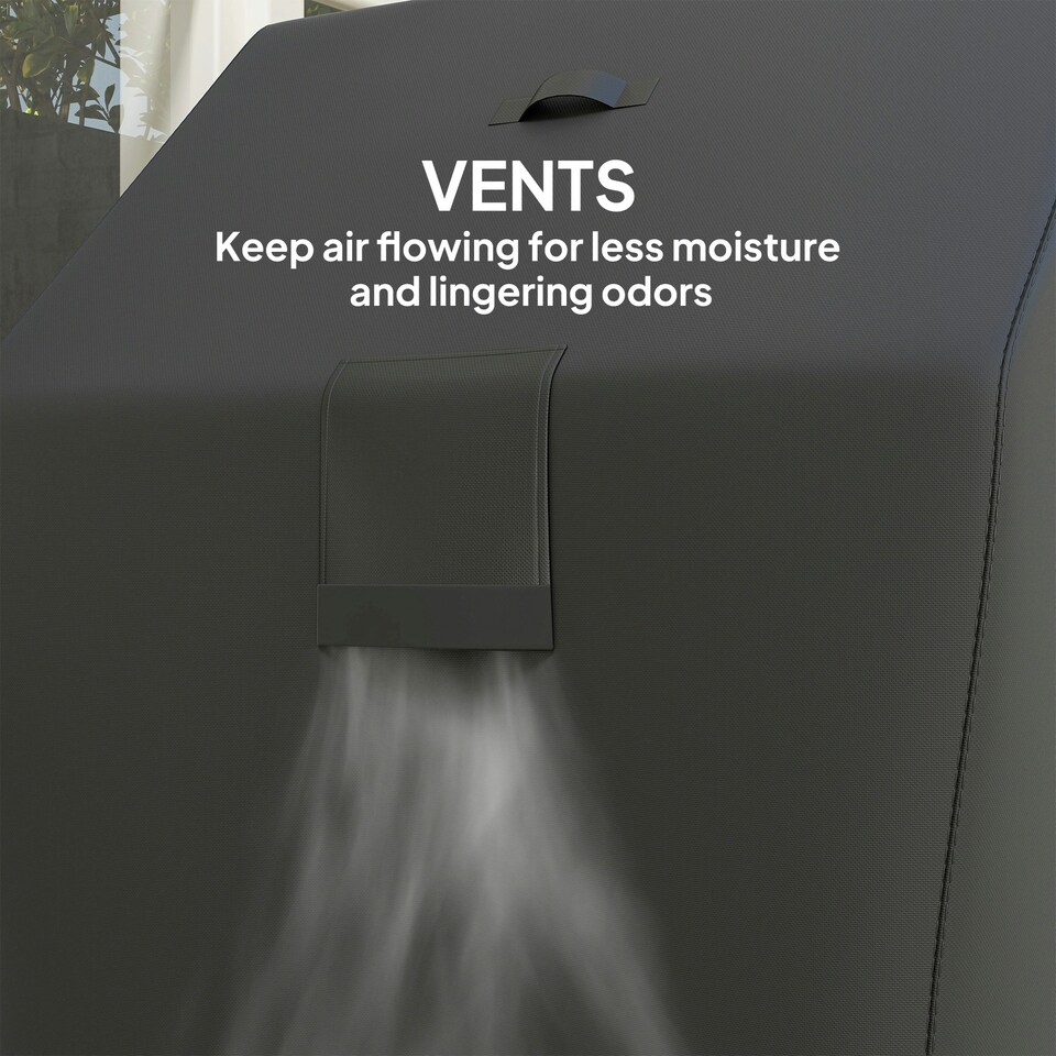 image 1 of Outsunny Barbecue Cover, Waterproof UPF30+ Rip-Proof, 147 x 61 x 122 cm Black | Black