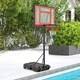 image 5 of COSTWAY Basketball Hoop Backboard Adjustable Basketball Goal System Red | Standard