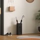 image 8 of HOMCOM Metal Umbrella Stand, Square Umbrella Holder with 4 Hooks and Removable Drip Tray, Decorative Umbrella Storage Rack for Entryway, Hallway, 15.5 x 15.5 x 41 cm, Black | Black