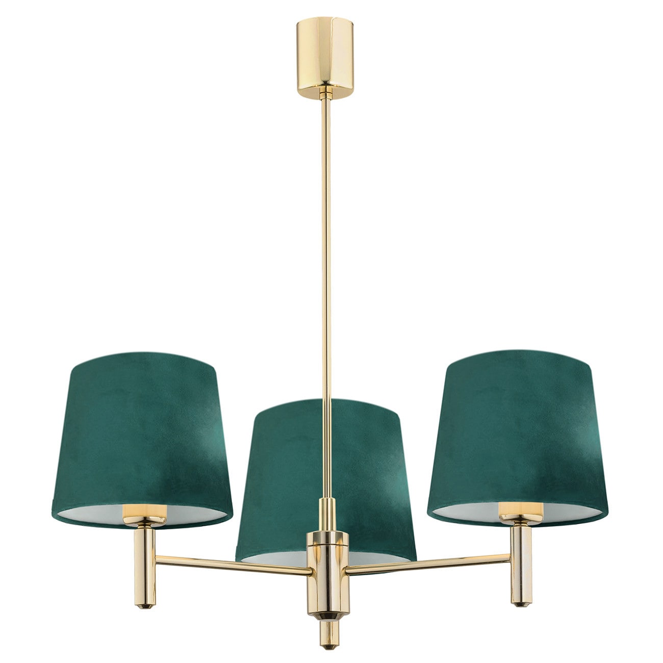 Ponte Plus Multi Arm Pendant Ceiling 3 Light Green, Dark Brass Steel