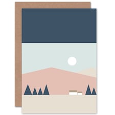 Pastel Geometric Highland Sun Quote Blank Just to Say Card