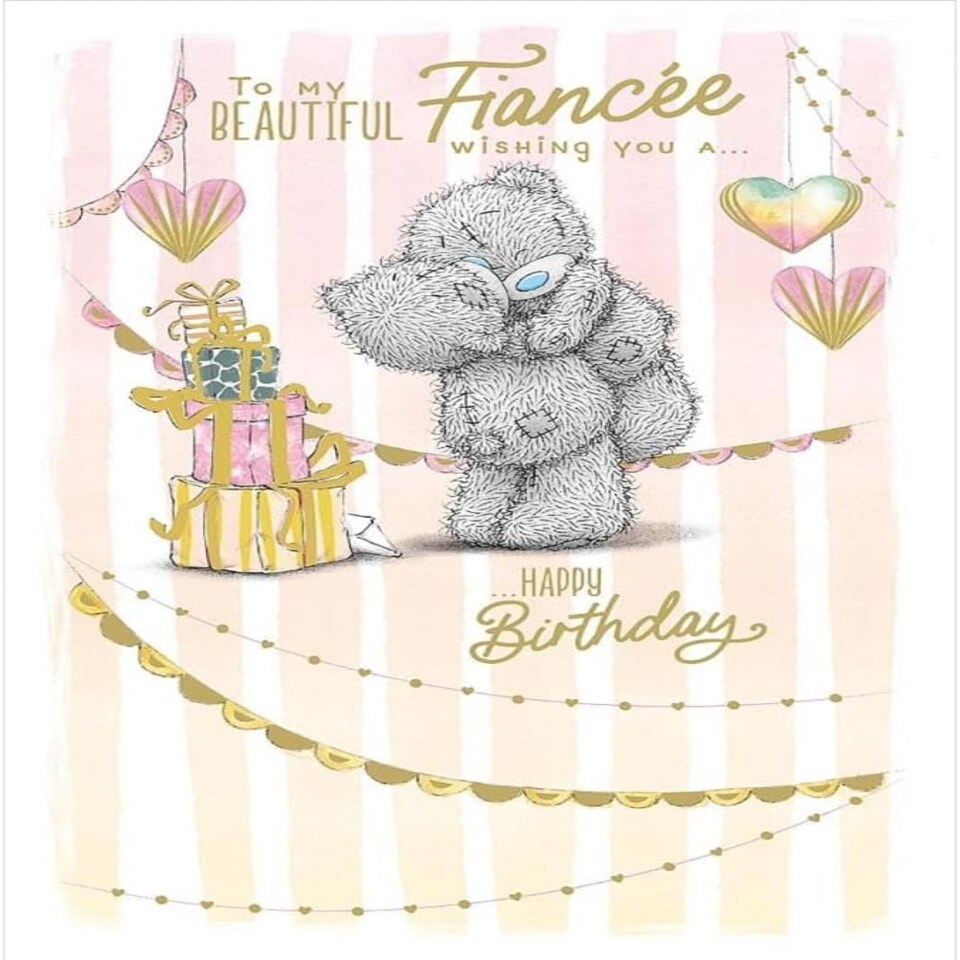 image 1 of Bears Hugging Fiancée Birthday Card