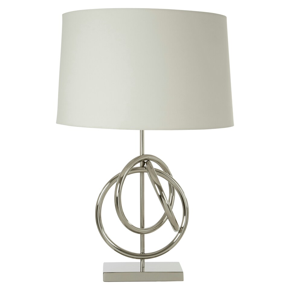 image 1 of Interiors by Premier Table Lamp with Banded Base Silver