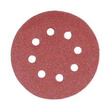 Timco - Random Orbital Sanding Discs - 80 Grit - Red (Size 125mm - 5 Pieces)