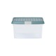 image 4 of Wham Clip 5x 9L Square Plastic Storage Boxes with Clip Lock Lids. Ideal for Home, Office, Toys & More - Clear/Green Milieu | Green | Green Milleu | 5