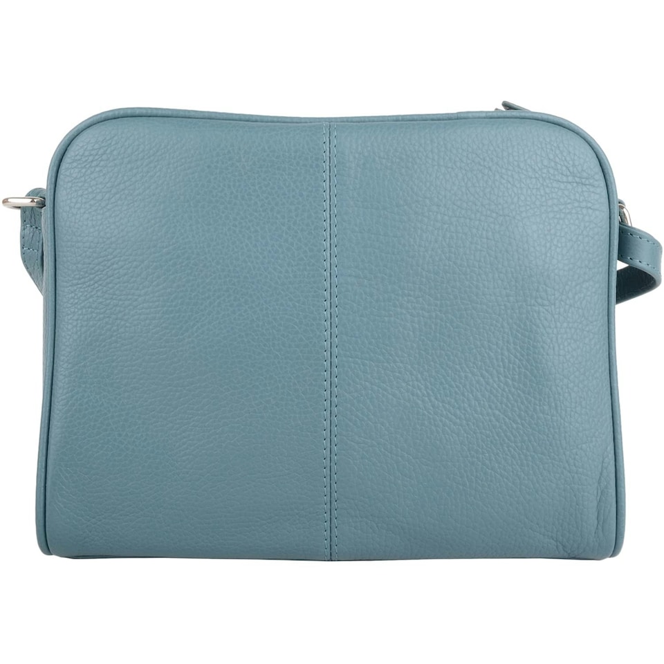 image 1 of Genuine Soft Leather Crossbody Shoulder Handbag with Suede Panelling Black | Black