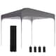 image 9 of Outsunny Pop Up Gazebo Foldable w/ Wheeled Carry Bag & 4 Weight Bags, Grey