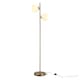 image 1 of HOMCOM 2 Lights Tree Floor Lamp for Living Room with Globe Lampshade, Standing Lamp for Bedroom, Bulb not Included, Gold Tone